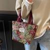 Bolsa de Lona Grande Capacidade Estilo Chinês para Mulheres 2026 Nova Bolsa Tote para o Dia a Dia para Mulheres Ins Aluno de Faculdade Bolsa de Ombro para Aula