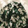 Camisa Floral Pintura a Óleo Vintage para Homens e Mulheres, Solta e Bonita Estilo Hong Kong Ins Casal Camisa Floral Estilo Havaiano