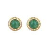 Brincos Redondos de Prata Esterlina S925 Xiangyun Esmeralda Africana para Mulheres Estilo Palácio Retrô Design de Alto Padrão Joias de Orelha para Presentes