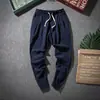 Traje Tang Hanfu Primavera y Verano Estilo Chino Lino Fino Pantalones de Algodón y Lino Nueve Puntos Pierna Suelta Pantalones de Hombre de Lino Antiguo Moderno
