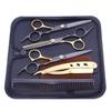 Tijeras de Peluquería Negras y Doradas, Tijeras Planas Profesionales para Adelgazar y Cortar Cabello, Set de Tijeras de Peluquería para el Hogar
