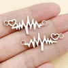 4 Estilos Plata Antigua Nueva Aleación Conector ECG Corazón Pata de Gato Agujero Doble Pulsera DIY Collar Accesorios de Joyería Venta al por Mayor