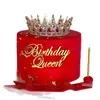 Estilo Ins Transfronterizo Gran Descuento Corona Acrílica Reina Decoración para Pastel Feliz Cumpleaños Inserto Personalizable