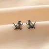 Pendientes de Tachuela para Perro Gato Mascota INS Unisex Lindos de Animal Pequeño Acero Inoxidable Cortados Múltiples Estilos Pendientes