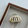 Pinza para el pelo de calabaza retro pequeña con veta de mármol ABS, pinza de tiburón de estilo chino nuevo para mujer, pinza para la parte trasera de la cabeza para recogido a medias