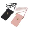 Nueva Bolso Cruzado de Cuero PU para Mujer, Moderno, con Hebilla de Candado, Pantalla Táctil para Teléfono, Bolso de Hombro Cruzado Retro con Hebilla para Estudiante