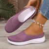 Tenis casuales de verano para mujer transfronterizos Suela suave Empeine suave Ropa exterior Pantuflas Transpirables Tejido de mosca Zapatos planos para mujer