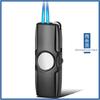 026-1 Encendedor Superior de Punta de Dedo Doble Directo Llama Azul Parte Superior Giratoria Encendedor Inflable Parloteando Rojo de Internet Mismo
