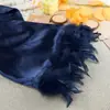 Cárdigan de Satén con Mangas de Plumas Europeo y Americano Nuevo Suelto Ropa para el Hogar Primavera Dama Larga Casual Bata de Noche Venta al por Mayor