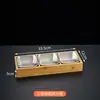 Creativo Plato de Nueve Compartimentos para Restaurantes Comerciales de Hot Pot, Restaurantes de Barbacoa, Bandejas de Carne y Verduras, Bandejas de Madera de Bambú, Platos Divididos