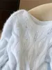Prenda de punto para mujer de venta caliente transfronteriza con diseño de perlas estilo coreano, color liso, ligeramente calada, estilo relajado, nuevo producto de verano 2026