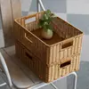 Cesta de Armazenamento para Gabinete Kens Mesa de Centro Japonesa Caixa de Diversos Rattan Sintético Trançado Cesta de Armazenamento para Entrada Casa Caixa de Armazenamento para Mesa