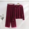 Conjunto de Suéter de Tricô Transfronteiriço Elegante Suéter com Capuz Cordão Cintura Alta Emagrecedor Calça de Perna Larga Conjunto de Duas Peças