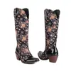 Aliexpress Botas de Cuero Brillante Transfronterizas para Mujer Talla Us Otoño e Invierno Botas Altas de Charol con Punta Fina Estilo Europeo y Americano Botas sin Cordones con Tacón Cuadrado