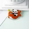 Broche de Panda Transparente con Borde de Dibujos Animados de Acrílico Accesorio para Mochila Regalo para Estudiante de Primaria Muñeca Linda Fresca y Dulce