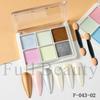 Cross-border novo glitter unha 6 cores caixa sólida espelho mágico pó pó não flutuante Aurora nail powder decoração atacado