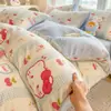 Juego de Ropa de Cama de Cuatro Piezas Grueso de Leche Polar Invierno Clase A Manta con Cremallera de Coral Polar por Ambos Lados Juego de Tres Piezas para Estudiantes de Dormitorio