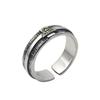 Anillo para Hombre Ojo de Dios Plata Esterlina S925 Hip-Hop Horus Retro Distressed Personalidad Anillo Único Marca de Moda