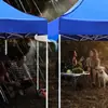 Tecido Drenante Personalizado Canal de Drenagem Impermeável Tenda Publicitária Guarda-Chuva de Quatro Pernas Drenante Tira de Tecido Impermeável Tecido que Flui Água Guiador de Água