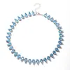 Diseño original europeo y americano ins moda collar de alta gama rhinestone de color temperamento cadena de clavícula de lujo ligero nicho transfronterizo