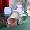 Plato para Escupir Huesos de Paja de Trigo Hogar Creativo Mesa de Comedor Plástico Plato para Huesos de Basura Plato para Condimentos Plato para Frutas Dulces Snacks