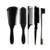 Peine de Estilo de Dientes Anchos para Uso Doméstico para Mujeres con Cabello Largo, con un Mango de Cola de Aguja de Acero Curvada Grande y un Peine de Costilla de Ocho Garras