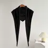 Xale Triângulo Elegante Vazado Estilo Coreano Primavera Verão Malha Fina Protetor de Ombro para Ar Condicionado Peça Externa Versátil Lenço com Padrão de Diamante