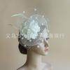 Venta al por mayor directa de fábrica, boutique, tocado europeo y americano, sombrero de carreras de caballos, sombrero de malla vintage, tocado de novia, accesorios para el cabello con flores
