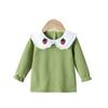 Camiseta Básica para Niñas Transfronteriza, Algodón Puro Manga Larga para Primavera y Otoño, Nuevo Estilo 2026 para Niños, Elegante Camiseta de Doble Capa con Cuello de Volantes