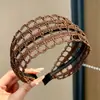 Diadema de punto estilo retro americano de ala ancha, de alta gama, adecuada para frentes amplias, a la moda, versátil para uso diario y para ir al trabajo, pinza para el pelo y accesorio para el cabello