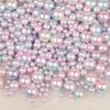 Fantasía Colorido ABS No Poroso 4-10mm Manicura Joyería de Perlas de Imitación Accesorios Cuentas Redondas Hecho a Mano DIY Material de Pegamento de Cristal