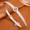 Pulsera de Moda en Forma de C para Mujer, Lujo Ligero Versátil Estilo Pandora de Gama Alta No Descolorante Pulsera de Doble Anillo H al por Mayor