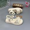 Sandalias de Verano 2026 Estilo Nuevo para Niñas con Lazo, Zapatos Casuales de Moda con Suela Ligera para Niños, Zapatos de Playa Bordados para Niñas