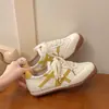 Em Estoque Populares Sapatos de Treino Alemães Estilo Casual Esportivo, Sapatos Femininos Planos com Cadarço Color Block Versáteis, Tênis Leves para Estudantes
