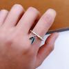 Anillo de Paz de Bambú para Mujer Estilo Pastoral Retro Anillo de Hojas con Gota de Goma Fresca Anillo de Dedo Abierto de Gran Altura