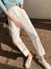Pantalones Harem de Verano para Mujer, Estilo Nuevo, Cintura Alta, Corte Ajustado, Pantalones Casuales tipo Cigarrillo Acortados con un Toque de Lujo