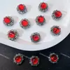 Girassol pequeno redondo multicolor furo passante zircônia furo reto miçangas diy pulseira de miçangas feita à mão colar acessórios de liga