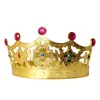 Nova Faixa de Cabeça Infantil com Cinco Pedras Preciosas Top, Plástico Galvanizado, Tiara de Coroa Infantil, Acessórios de Adorno de Cabeça para Aniversário