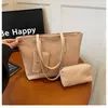 Bolsa Grande de Luxo 2025 Outono Inicial Bolsa Feminina Bolsa de Ombro Grande Capacidade Roupas de Trabalho Versátil Conjunto de Três Peças Bolsinha Bolsa Tote