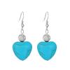 Aretes de Piedra de Pino Estilo Étnico Bohemio Retro Europeo y Americano Moda Transfronteriza Aretes con Borla de Turquesa Aretes Mujer