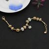 Pulsera transfronteriza de amor con diamantes completos color oro KC chapada en oro, creativa, con cadena de hueso de serpiente con cuentas, para damas, Nueva