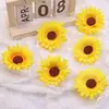 Girasoles Artificiales de Venta Caliente Transfronterizos al por Mayor, Exclusivamente para Suministro Transfronterizo, Cabezas de Flores Decorativas DIY de Girasol Pequeño