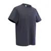 Estilo Novo de Verão Manga Curta Moda de Rua Americana Retrô Desgastado Cor Sólida Camiseta Masculina de Alta Qualidade Pesada Manga Curta Masculina