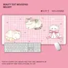 Mouse Pad Gatinho Fofo Tamanho Super Grande Tapete para Mesa de Escrita Infantil Desenho Animado Impermeável Couro Estação de Trabalho para Meninas Pad de Computador