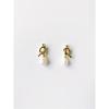 Pendientes de Nudo Vintage Elegantes de Perla Imitación Chapados en Oro para Chica Francesa Pendientes Elegantes Franceses Estilo Ins