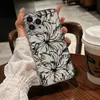 Funda floral de tinta más vendida transfronteriza adecuada para iPhone 17, funda de teléfono con sensación de alta gama, funda suave transparente anticaídas para Apple 16 Pro Max