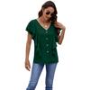 Ropa de Mujer Transfronteriza Europea y Americana 2024 Amazon Verano Nuevo Estilo Camisa de Manga con Volantes de Borde Volador Top de Punto de Una Sola Fila
