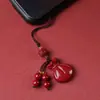 Loja de Fábrica Cinnabar Moeda dos Cinco Imperadores Capa de Celular Pingente de Corrente Corda Personalizada Criativa Gaze Vermelha Pixiu Chaveiro de Carro Disponível para Dropshipping