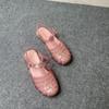 Zhao* Si Songjia Mismo Estilo Punto Clásico Romano Zapatos de Mujer Sandalias de Verano Playa Mujer Diario