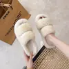 Pantuflas de Piel Talla Grande para Mujer Calzado de Exterior Estilo Japonés Celebridad de Internet Nuevos Zapatos de Moda Ins Otoño/Invierno Pantuflas de Algodón para el Hogar Zapatos